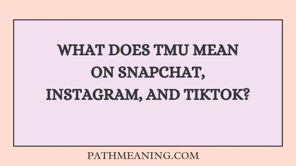 What Does TMU Mean on Snapchat, Instagram, and TikTok?
