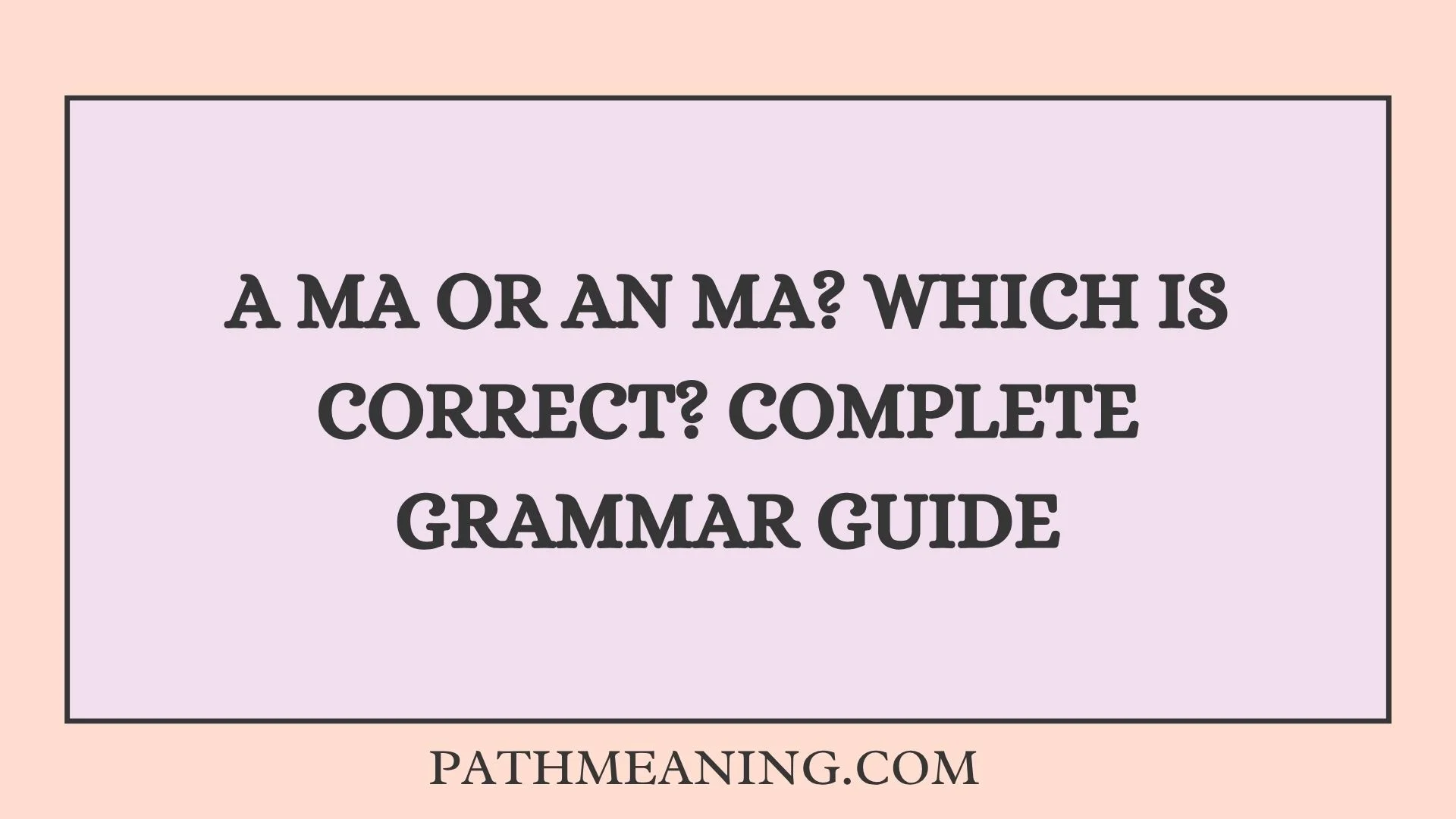 The keyword 🎓 A MA or An MA? becomes clear when English articles follow the sound of MA, not its spelling or written letter