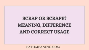 Scrap or Scrape? Meaning, Difference and Correct Usage