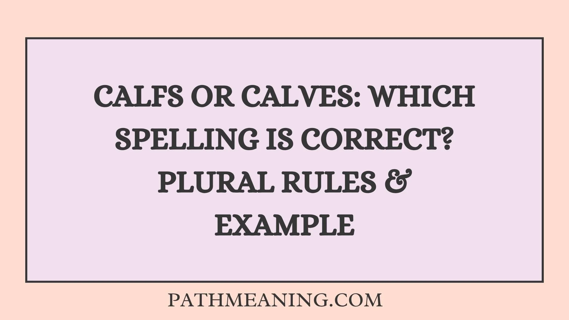 Calfs or Calves: Which Spelling Is Correct? Plural Rules & Example