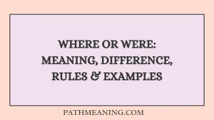 Where or Were: Meaning, Difference, Rules & Examples